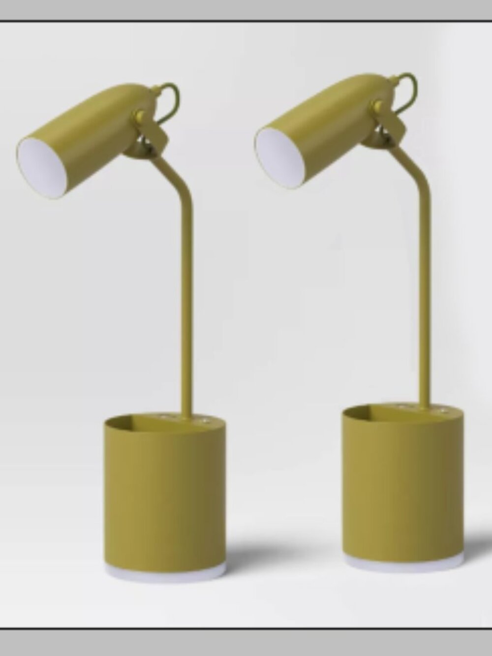 2 Task Table Lamp with Nightlight Offbeat Olive Integrated LED Bulb -